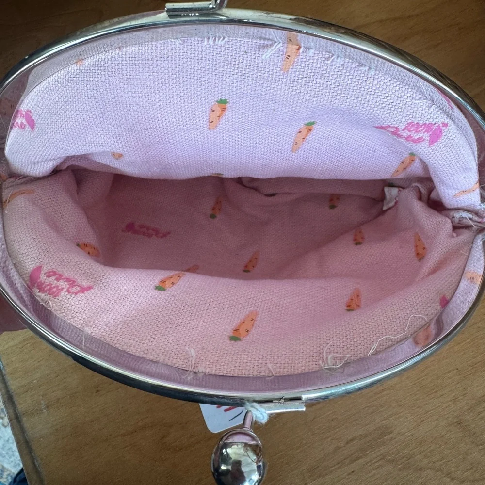 NWT 100% Pure Pink Cosmetic Bag with Bunny Print - NEW